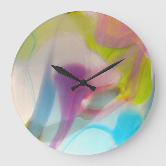 Multicolored pastel blown glass große wanduhr (Vorderseite)