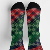 Multicolored PNW Grunge Plaid Design Socken (Oben)