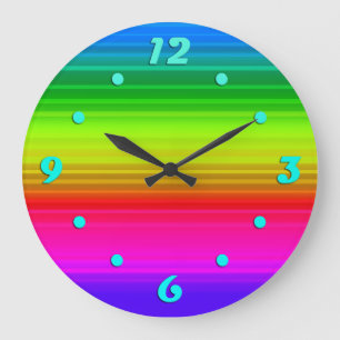 Multicolored, rainbow große wanduhr