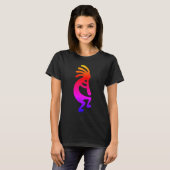 Multicolored Rainbow Ombre Kokopelli T-Shirt (Vorne ganz)