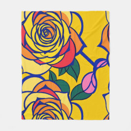 Multicolored Roses In A Pop Art Style Fleecedecke