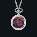 Multicolored Rose's Necklace Watch Armbanduhr<br><div class="desc">This necklace watch will make a great gift for yourself or someone you know!
An original ai generated floral photo.</div>