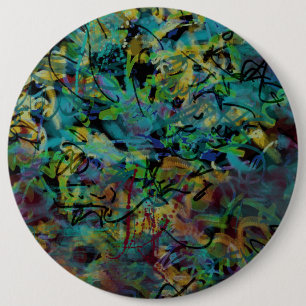 Multicolored Scribbled Abstrakt Art Button