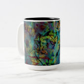 Multicolored Scribbled Abstrakt Art Zweifarbige Tasse (Vorderseite Links)