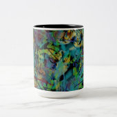 Multicolored Scribbled Abstrakt Art Zweifarbige Tasse (Mittel)