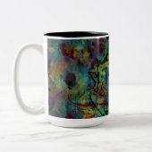 Multicolored Scribbled Abstrakt Art Zweifarbige Tasse (Links)