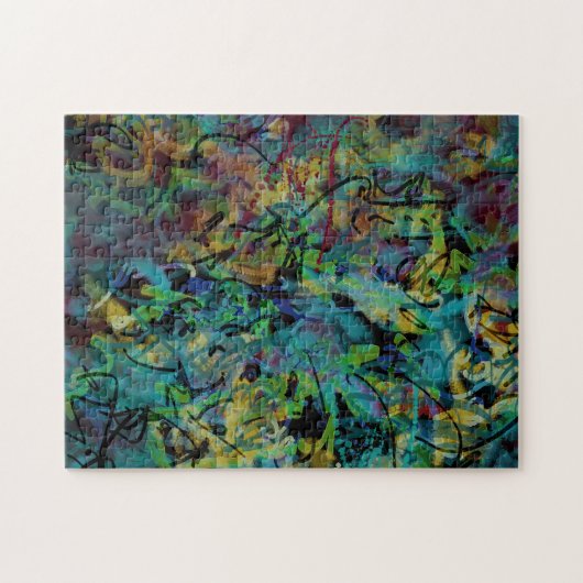 Multicolored Scribbled Digital Messenger Abstrakt  Puzzle (Horizontal)