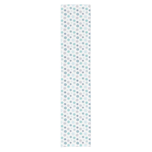 Multicolored snowflake pattern – winter christmas kurzer tischläufer (Vorderseite)
