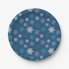 Multicolored snowflake pattern – winter christmas pappteller