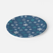 Multicolored snowflake pattern – winter christmas pappteller (Schrägansicht)