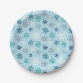 Multicolored snowflake pattern – winter christmas pappteller
