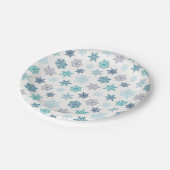 Multicolored snowflake pattern – winter christmas pappteller (Schrägansicht)