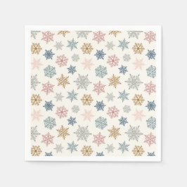 Multicolored snowflake pattern – winter christmas serviette