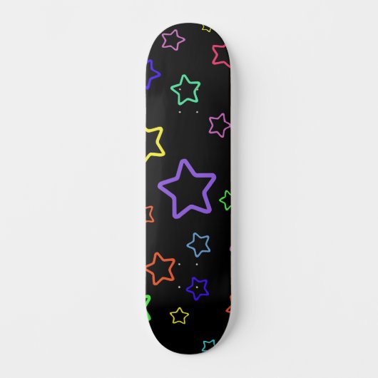 Multicolored Starry Night Skateboard (Vorderseite)
