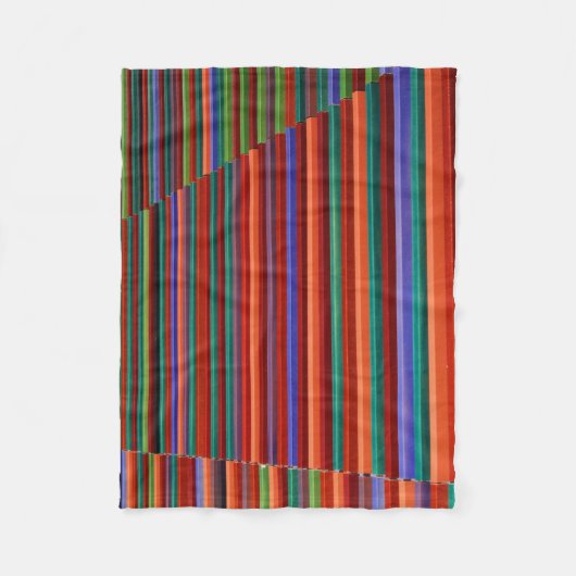 Multicolored striped illustration fleecedecke (Vorderseite)