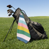 Multicolored Stripes Green Blue Pink Golfhandtuch (Gras)