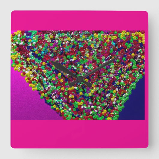 Multicolored Tree Between Worlds Quadratische Wanduhr (Vorderseite)