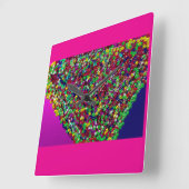 Multicolored Tree Between Worlds Quadratische Wanduhr (Winkel)