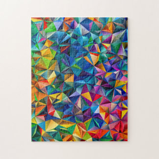 Multicolored triangle shapes puzzle