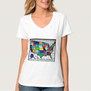 Multicolored United Staaten Map Vertretung ethnisc T-Shirt
