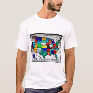 Multicolored United Staaten Map Vertretung ethnisc T-Shirt