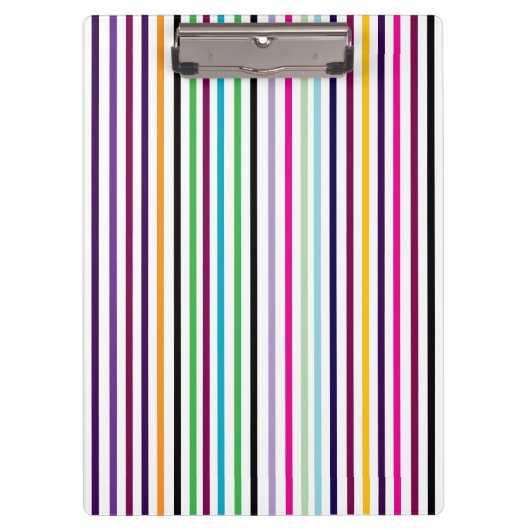 Multicolored Vertical Striped Clipboard Klemmbrett (Vorderseite)