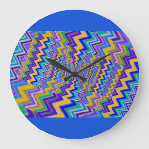 multicolored vortex on Round (Large) Wall Clock Große Wanduhr