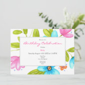 Multicolorful Watercolor Bouquet Einladung (Stehend Vorderseite)