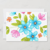 Multicolorful Watercolor Bouquet Einladung (Rückseite)