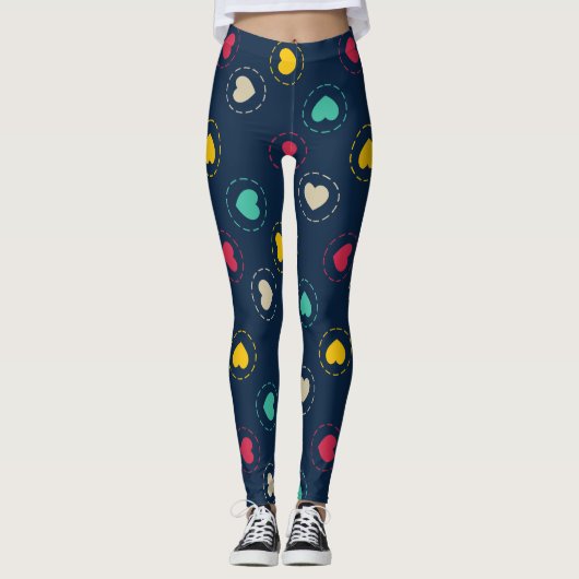 Multicolorherzen Leggings (Vorderseite)