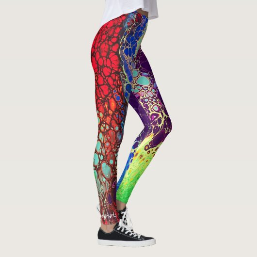 MULTICOLORIERTE ABSTRAKTE VERSCHMUTZUNG LEGGINGS (Rechts)
