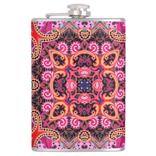 Multicolorpaisley, Schal-Print-Design Flachmann (Vorderseite)