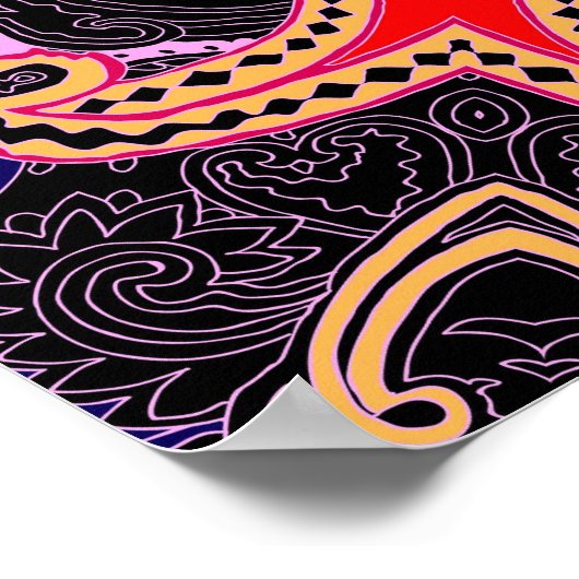 Multicolorpaisley, Schal-Print-Design Poster (Ecke)