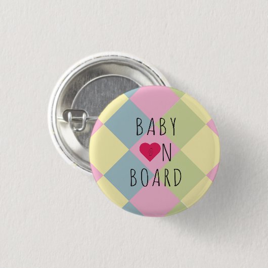 Multicolors Happy Baby an Bord Button (Vorne & Hinten)
