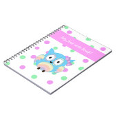 Multicolose Hippie mit niedlichem Lila-Bogen Notizblock (Linke Seite)