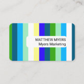 Multicoloured Striped Self-employed Branding Visitenkarte (Vorderseite)
