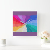 multicoloured vortex on square wall clock quadratische wanduhr (Zuhause)
