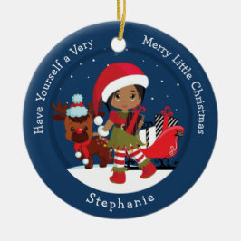 Multicultural Girl Elf Keramik Ornament