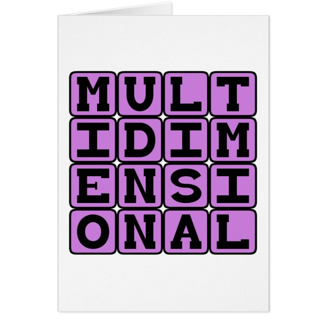 Multidimensional, über viele Dimensionen hinweg (Vorne)