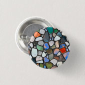 Multifarbene Steinmosaikmuster Button (Vorne & Hinten)
