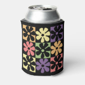 Multifarbige Retro Daisies der 1970er Jahre Dosenkühler (Kanne Rückseite)