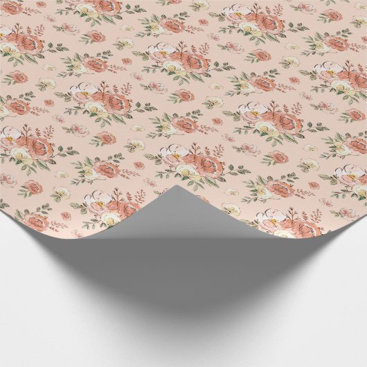 Multifloral in Rosa Geschenkpapier (Ecke)