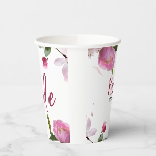 Multiflorales Brautparty Pappbecher (Links)