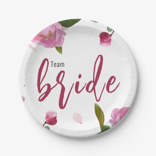 Multiflorales Brautparty Pappteller (Vorderseite)