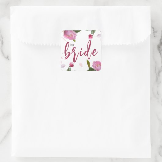 Multiflorales Brautparty Quadratischer Aufkleber (Tasche)