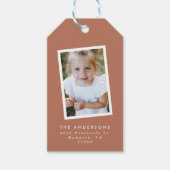 MultiFoto Modernes, elegantes Drehbuch Terracotta- Geschenkanhänger (Vorderseite)