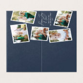 MultiFoto Modernes, elegantes Skript-blaues Party (Außenseite Aufgefaltet)