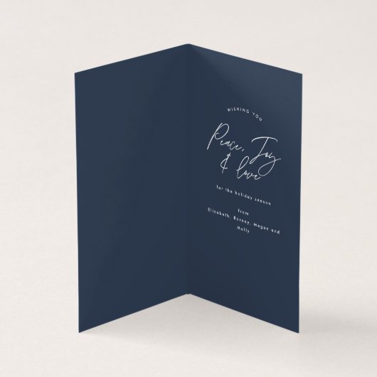 MultiFoto Modernes, elegantes Skript-blaues Party (Innenseite)