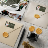 MultiFoto Modernes, elegantes Skript-Grün-Party Adressaufkleber