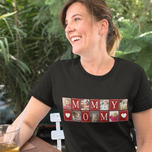 Multifotomodell mit Mommy Text Foto T-Shirt